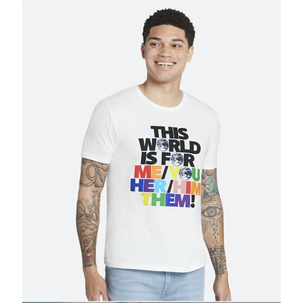 The Phluid Project Modern Fit Be Powerful Crew Neck Tee size: M colour: White